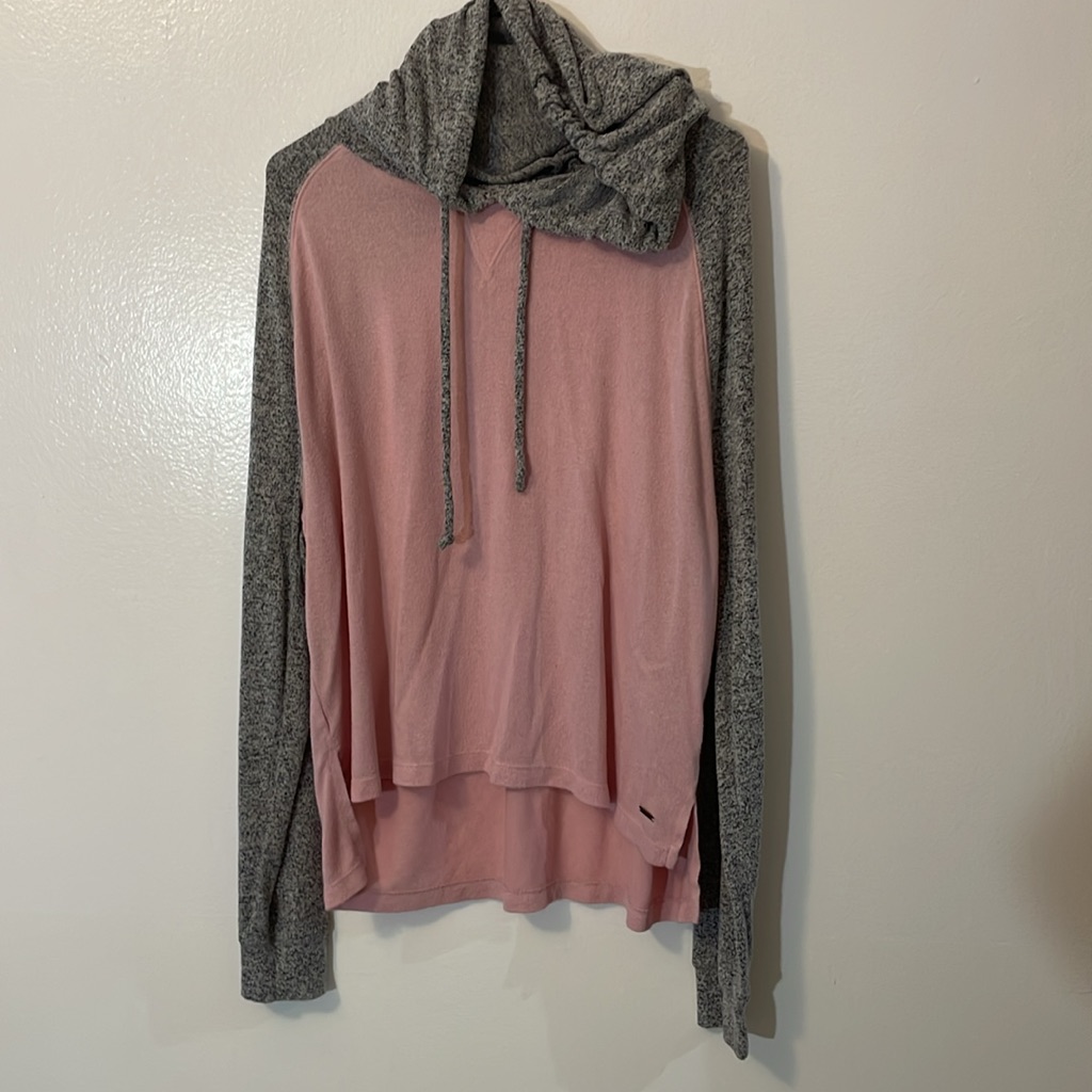 Pink Victorias Secret Hoodie Small Lightweight Pullover Gray Pink Well Worn
